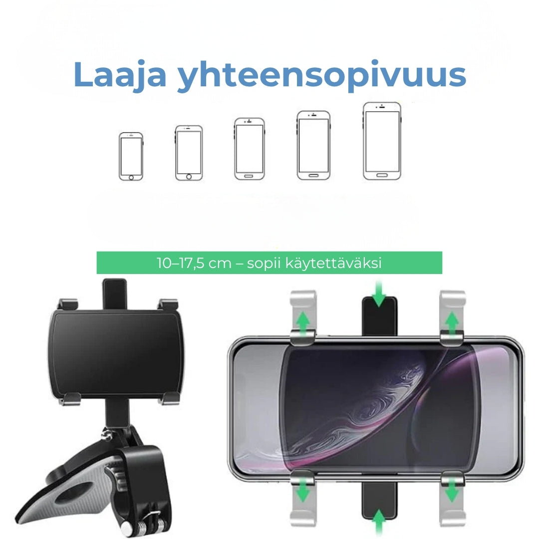 Taitettava 360° puhelinteline autoon