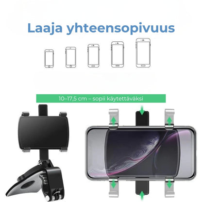 Taitettava 360° puhelinteline autoon
