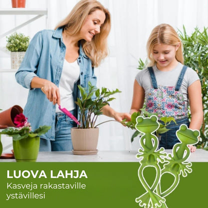 Söpö sammakonmuotoinen kasvituki (5 kpl)