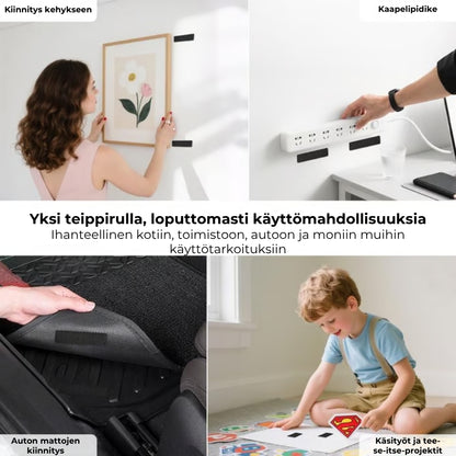 Kaksipuoliset tarranauhat – erittäin vahvat ja uudelleenkäytettävät (40 kpl / 20 paria)