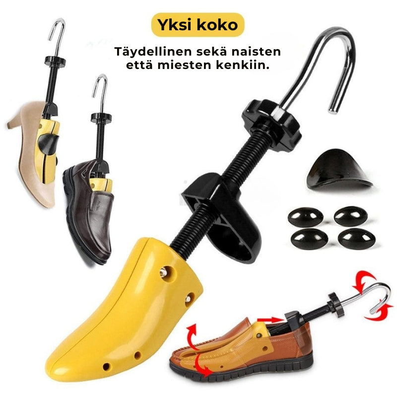 2-osainen säädettävä kenkävenytinsarja – leventää ja pidentää kenkiä
