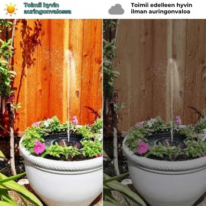 🐦️  Aurinkokäyttöinen suihkulähde puutarhaan