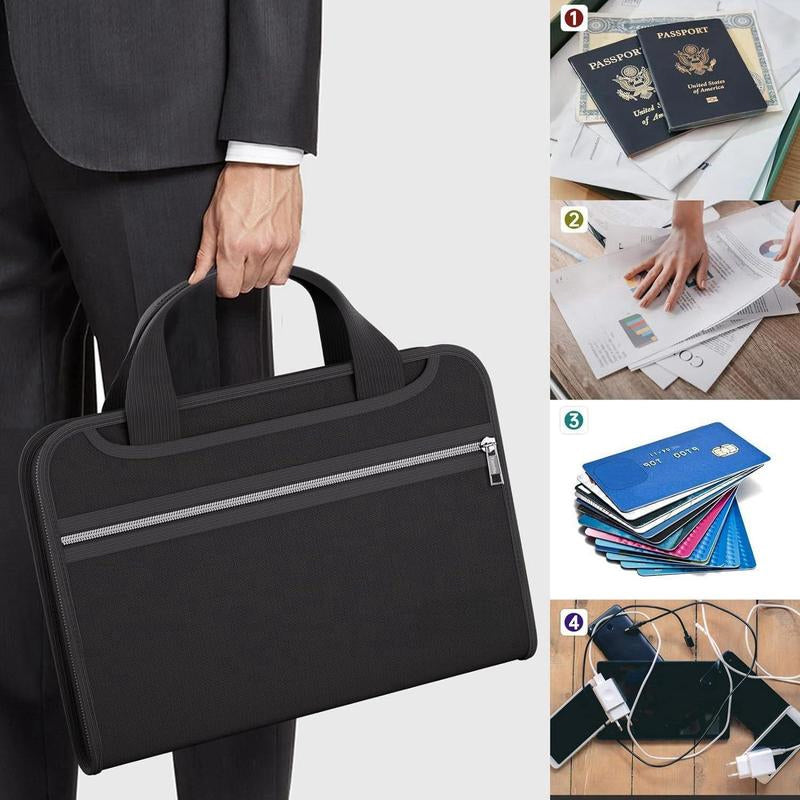 Suuri palonkestävä A4-asiakirjakansio kantokahvalla