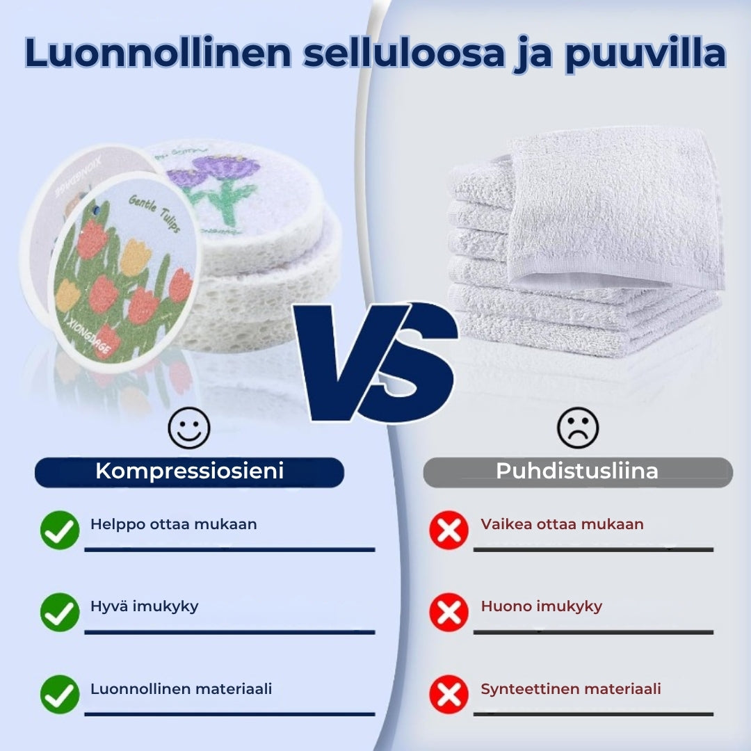 Kukkakuvioinen selluloosasieni – 5 kpl