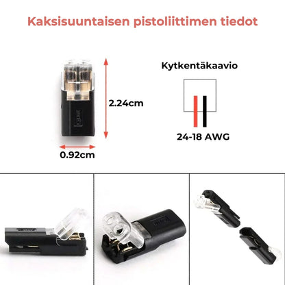 Kaksijohtiminen lukittava pistokeliitin (20 kpl)