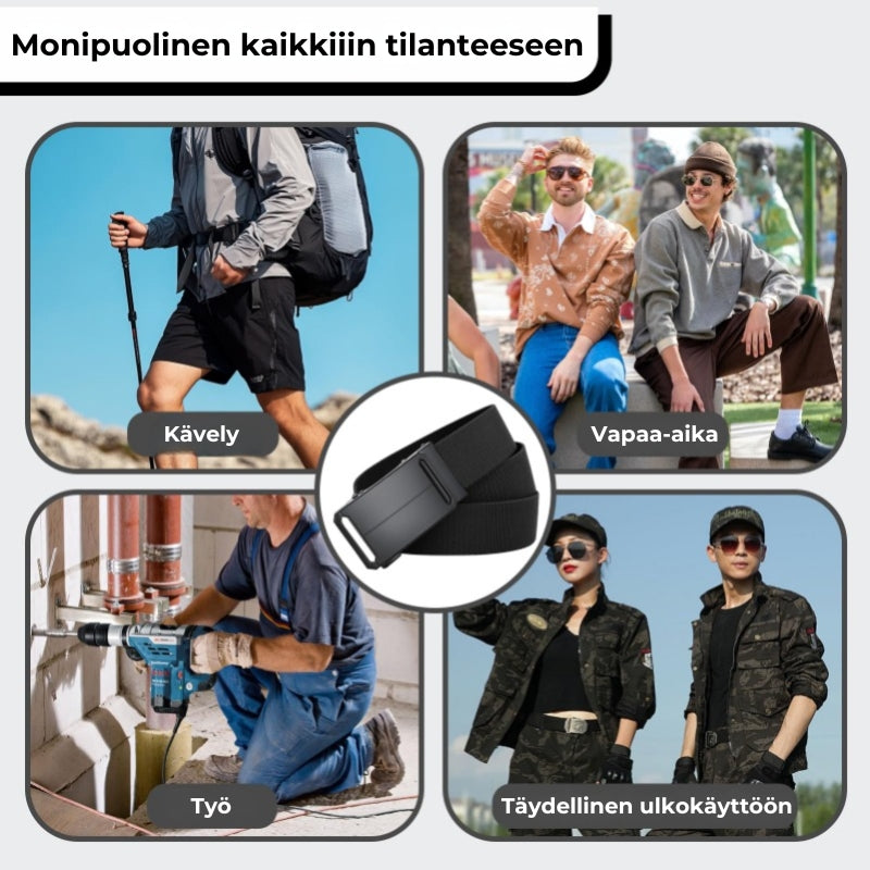 Joustava taktinen vyö – Kevyt ja kestävä vyö työhön, vaellukseen ja vapaa-aikaan