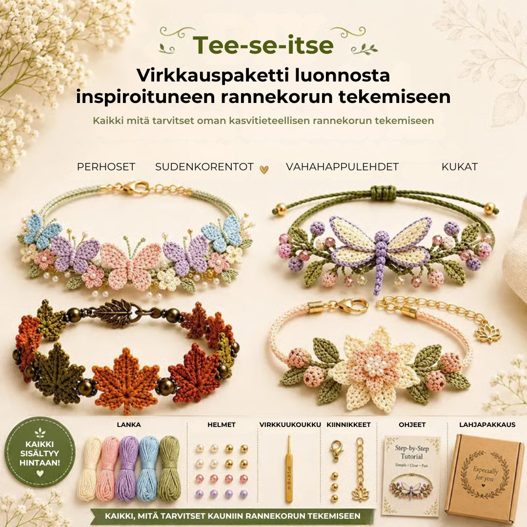 DIY-rannekorujen virkkaussetti