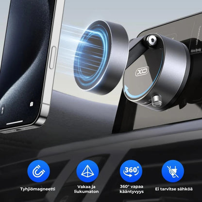Magneettinen 360° taitettava puhelinteline imukupilla