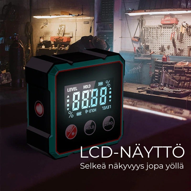 🔥 4-sivuinen magneettinen digitaalinen kulmamittari laserilla