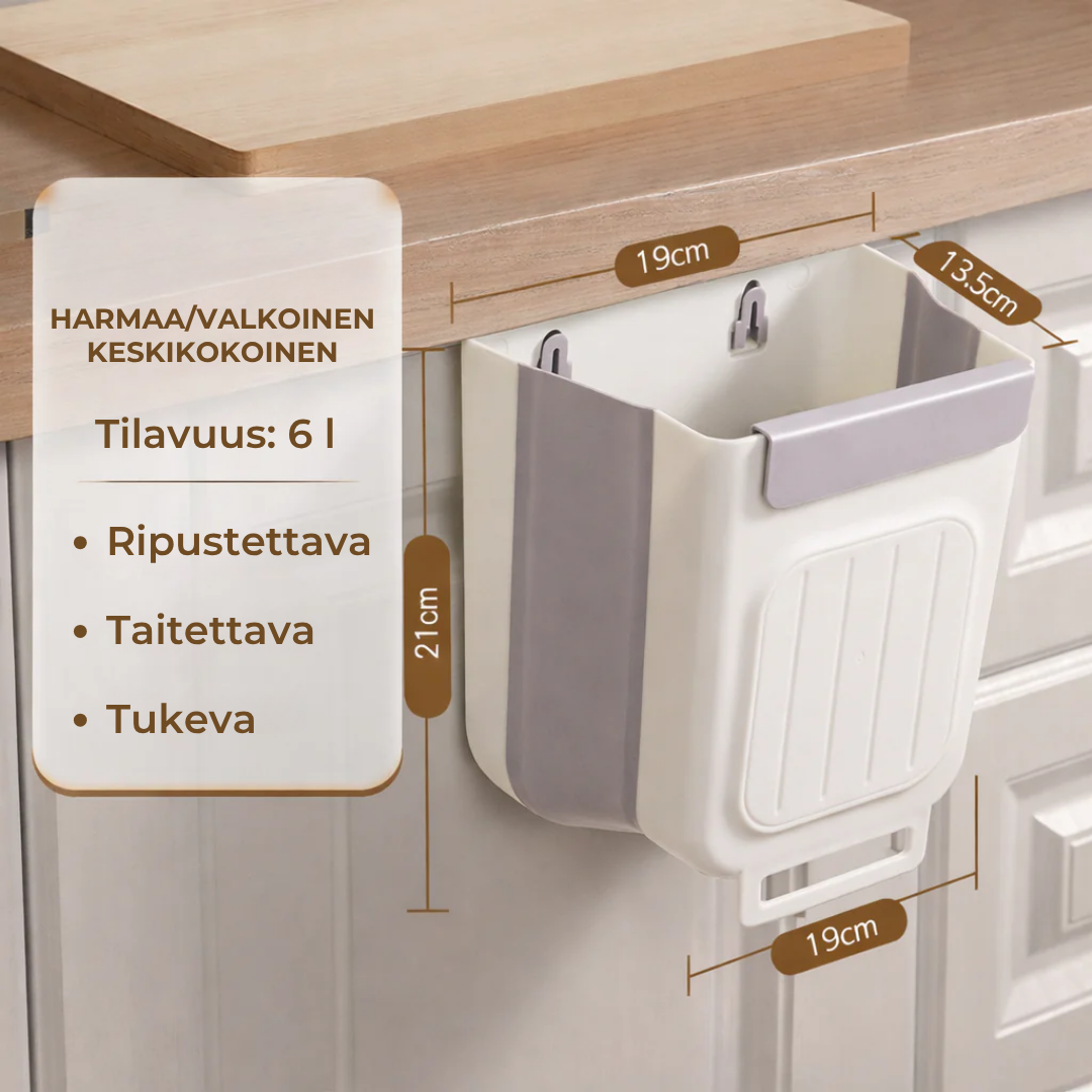 Tilaa säästävä kokoontaitettava biojäteastia