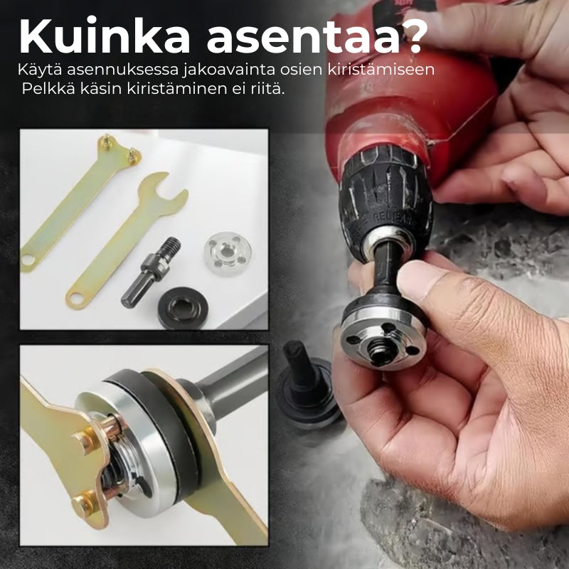 Porakoneen hiomalaikka-adapterisarja