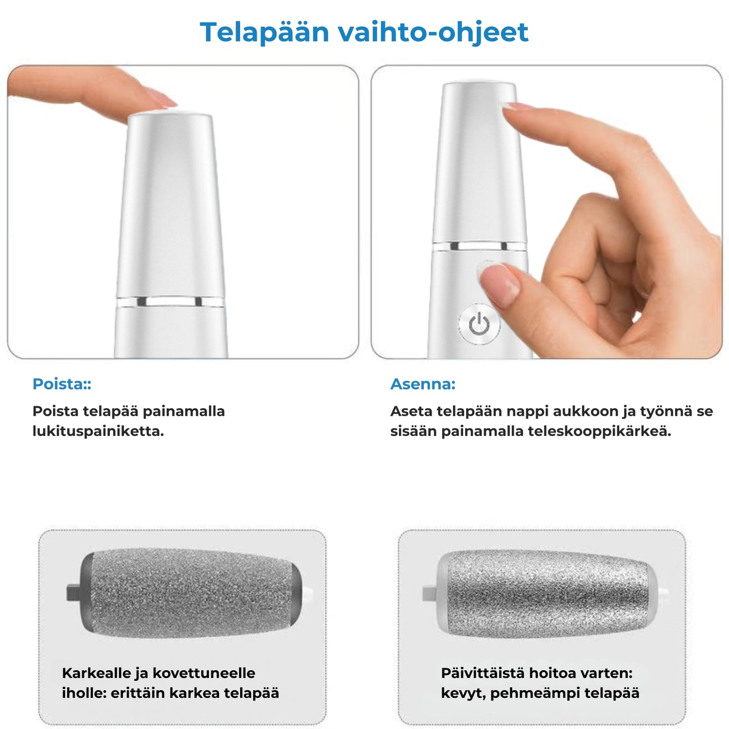 Sähköinen jalkaraspi 🎁 Sisältää vaihtopään🎁