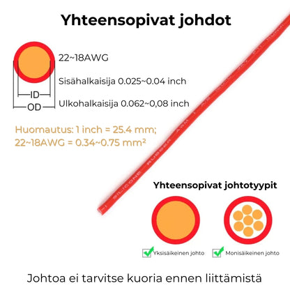 Kaksijohtiminen lukittava pistokeliitin (20 kpl)