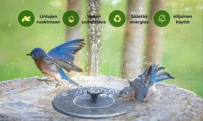 🐦️  Aurinkokäyttöinen suihkulähde puutarhaan