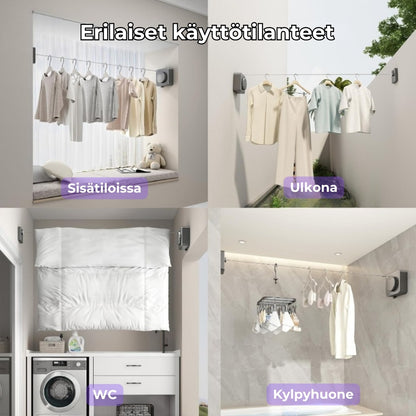 Sisäänvedettävä pyykkinaru