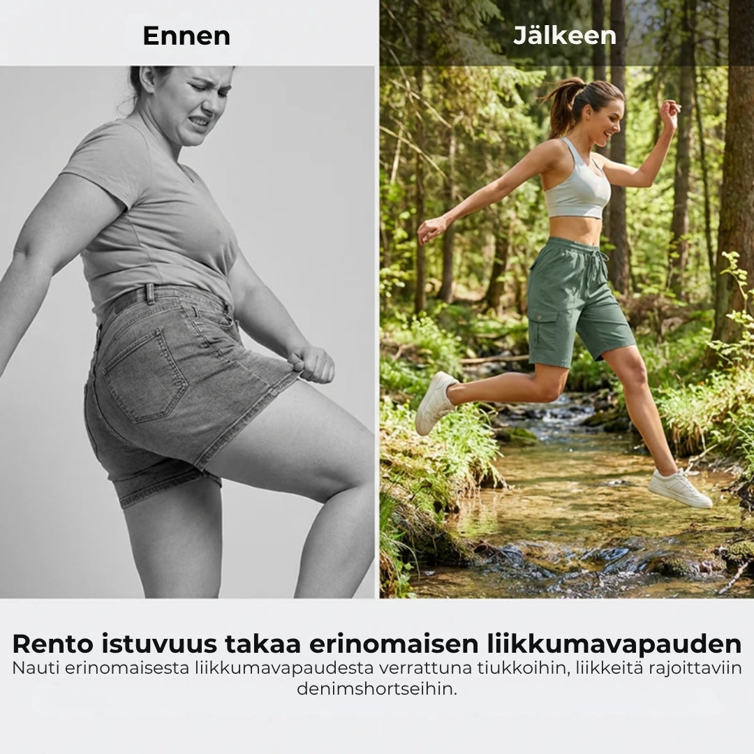 Nopeasti kuivuvat naisten cargo-shortsit taskuilla