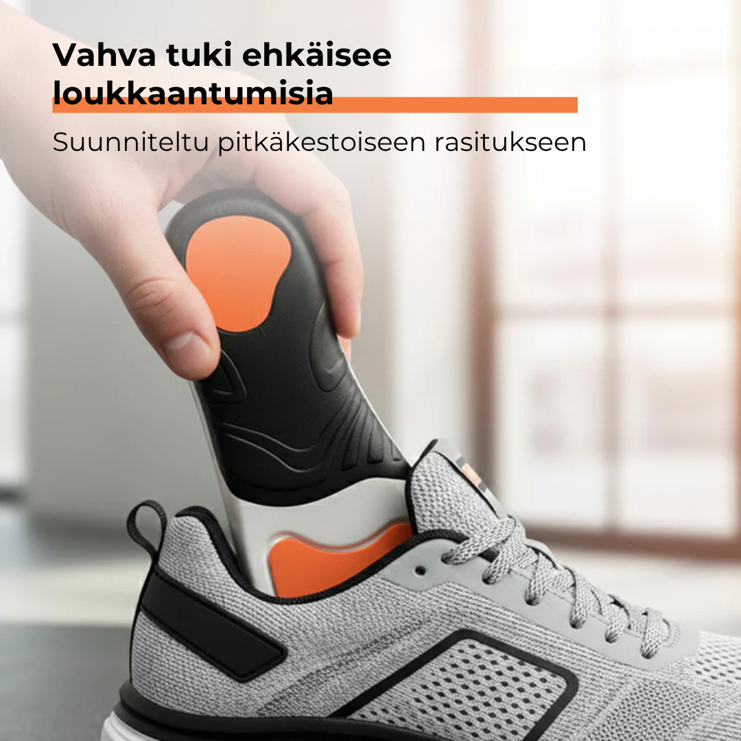Urheilupohjalliset, joissa on iskunvaimennus ja jalkakaaren tuki