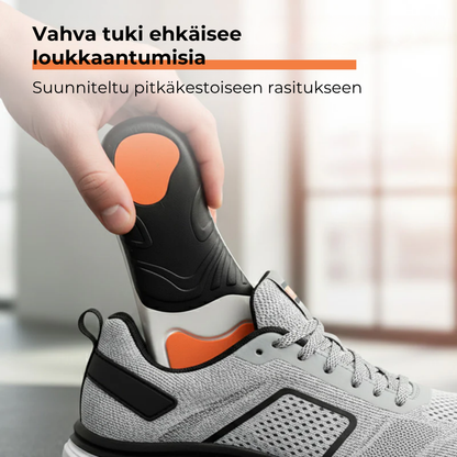 Urheilupohjalliset, joissa on iskunvaimennus ja jalkakaaren tuki
