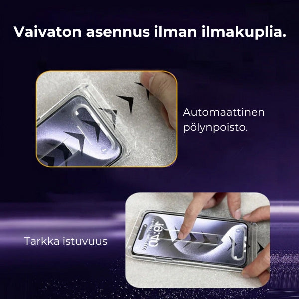 Premium pölyä hylkivä iPhone näytönsuoja