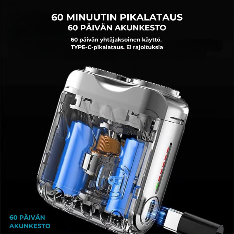 Kannettava kaksoisteräinen parranajokone