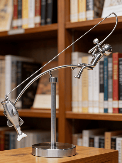 🎣 Tasapainotteleva kalastaja -veistos