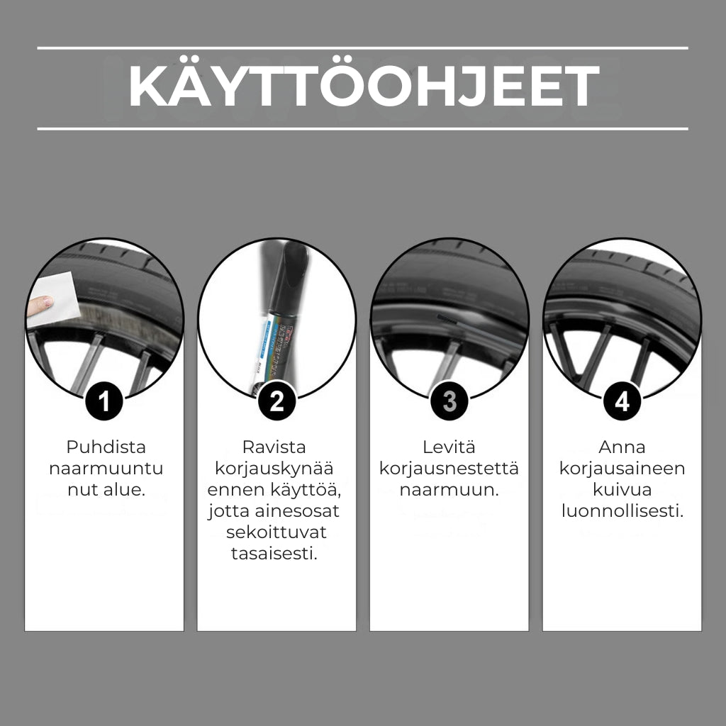 Auton vanteiden naarmujen korjauskynät – 3 kpl