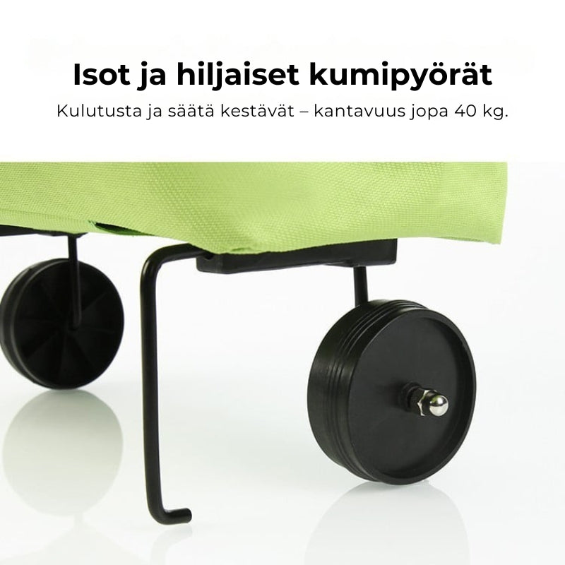 Kokoontaitettava ostoskassi pyörillä