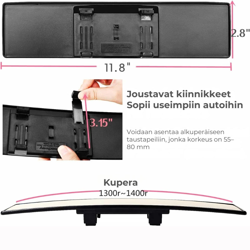 Panoraaminen laajakulmapeili autoon