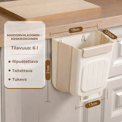 Tilaa säästävä kokoontaitettava biojäteastia