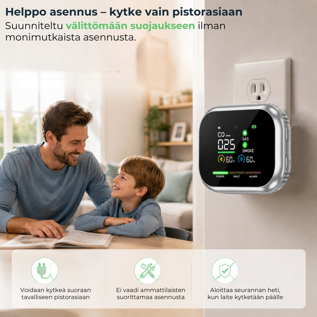 6-in-1-kaasu- ja savuhälytin – Tunnistaa jopa 12 kaasua