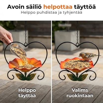 Kukanmuotoinen lintujen ruokinta-astia