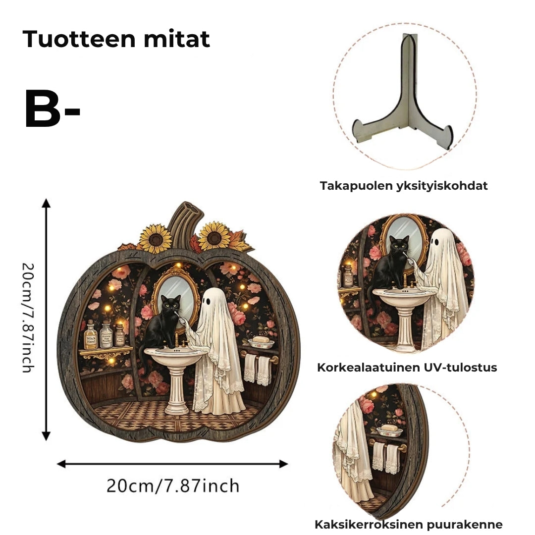 Puiset LED-kurpitsakoristeet Halloweeniin
