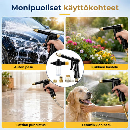 Tehokas suihkupistooli puutarhaletkuun