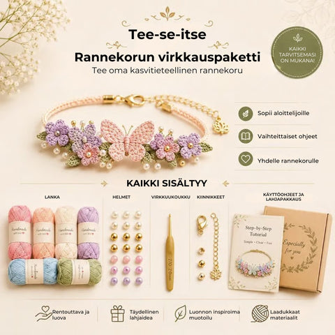 DIY-rannekorujen virkkaussetti