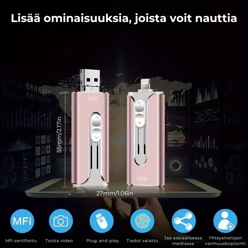 Monikäyttöinen 4-in-1 U-muistitikku (32–256 Gt)