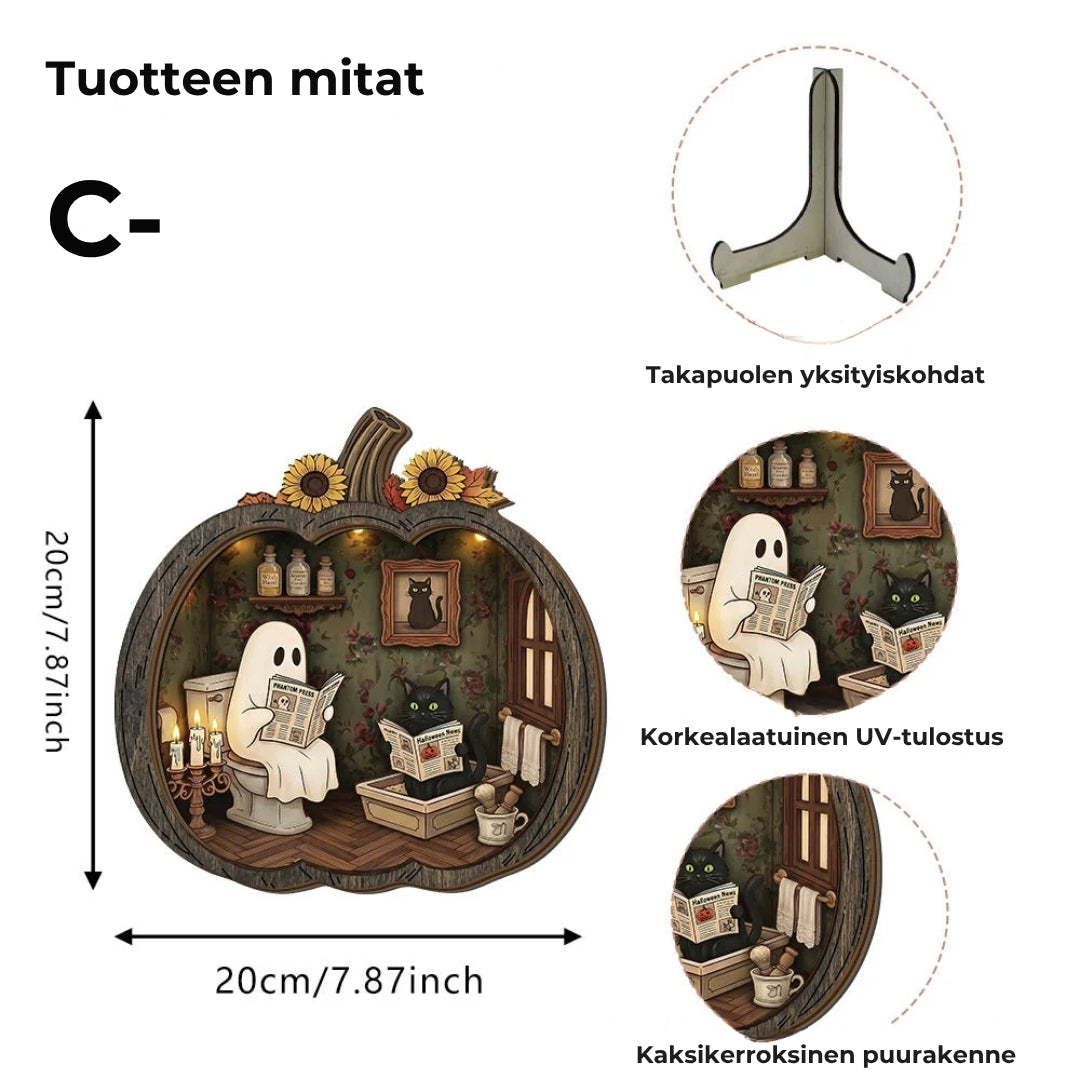 Puiset LED-kurpitsakoristeet Halloweeniin