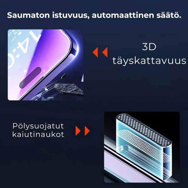 Premium pölyä hylkivä iPhone näytönsuoja