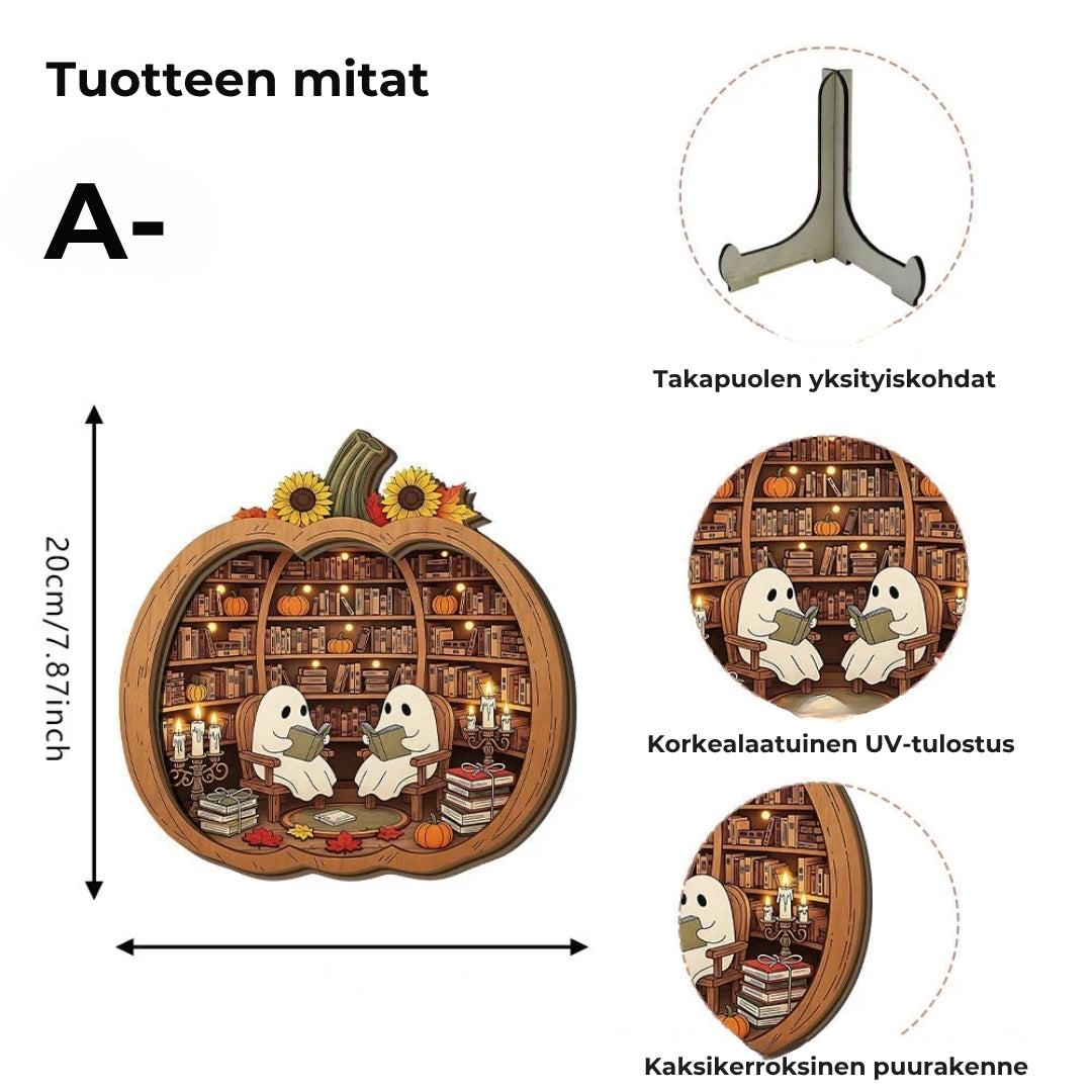 Puiset LED-kurpitsakoristeet Halloweeniin
