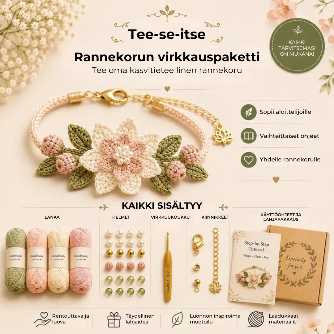 DIY-rannekorujen virkkaussetti
