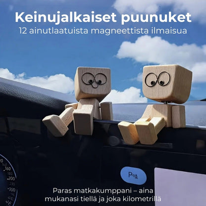 Viehättävä puinen keinuhahmo – 12 vaihdettavaa ilmettä