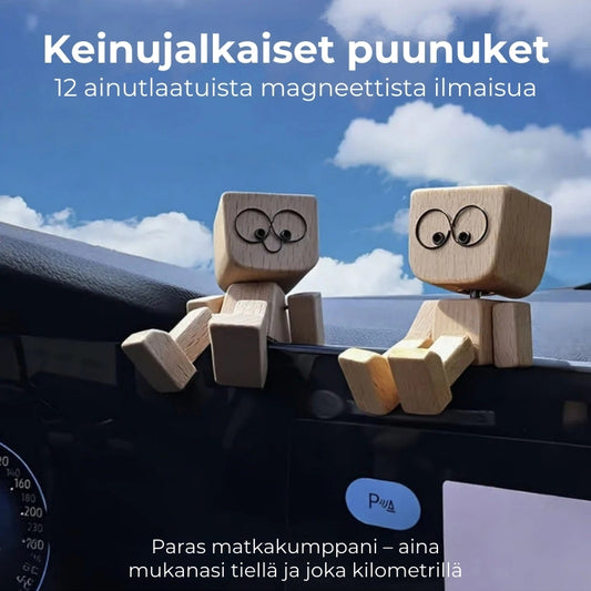 Viehättävä puinen keinuhahmo – 12 vaihdettavaa ilmettä