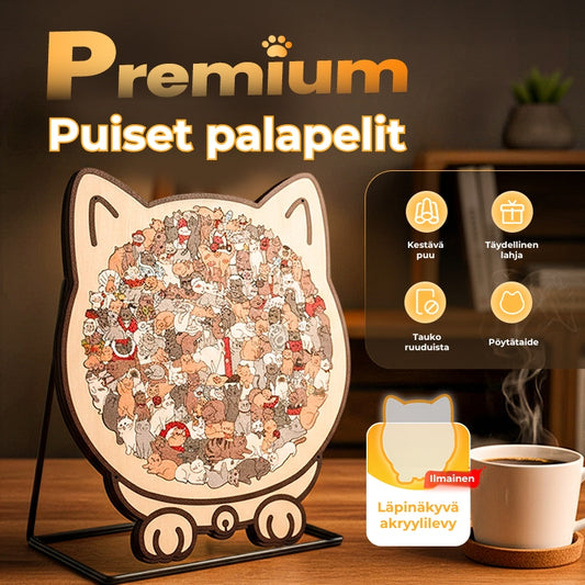 135-osainen Morandi-sävyinen puinen kissapalapeli