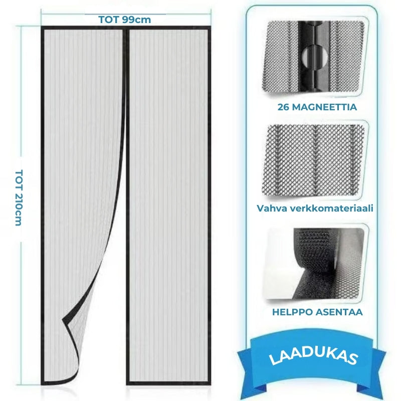 Magneettinen hyttyssuoja oveen – 5min asennus