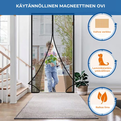 Magneettinen hyttyssuoja oveen – 5min asennus