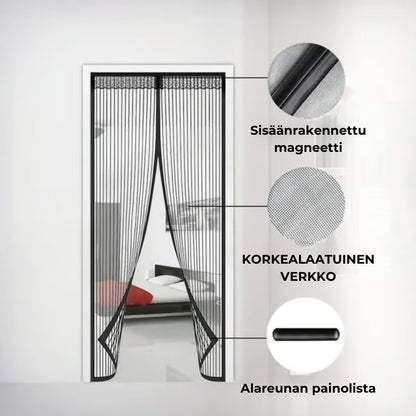 Magneettinen hyttyssuoja oveen – 5min asennus