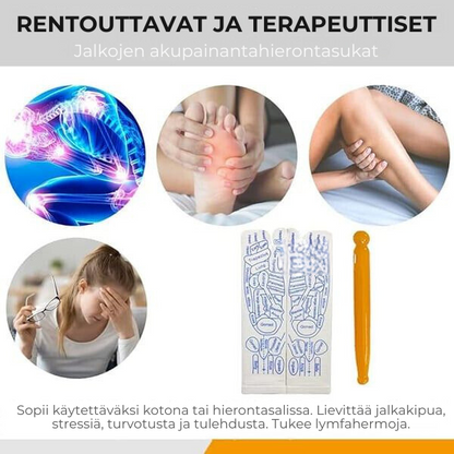 Refleksologiakorttisukat, joissa on Trigger Point - Hierontatyökalu