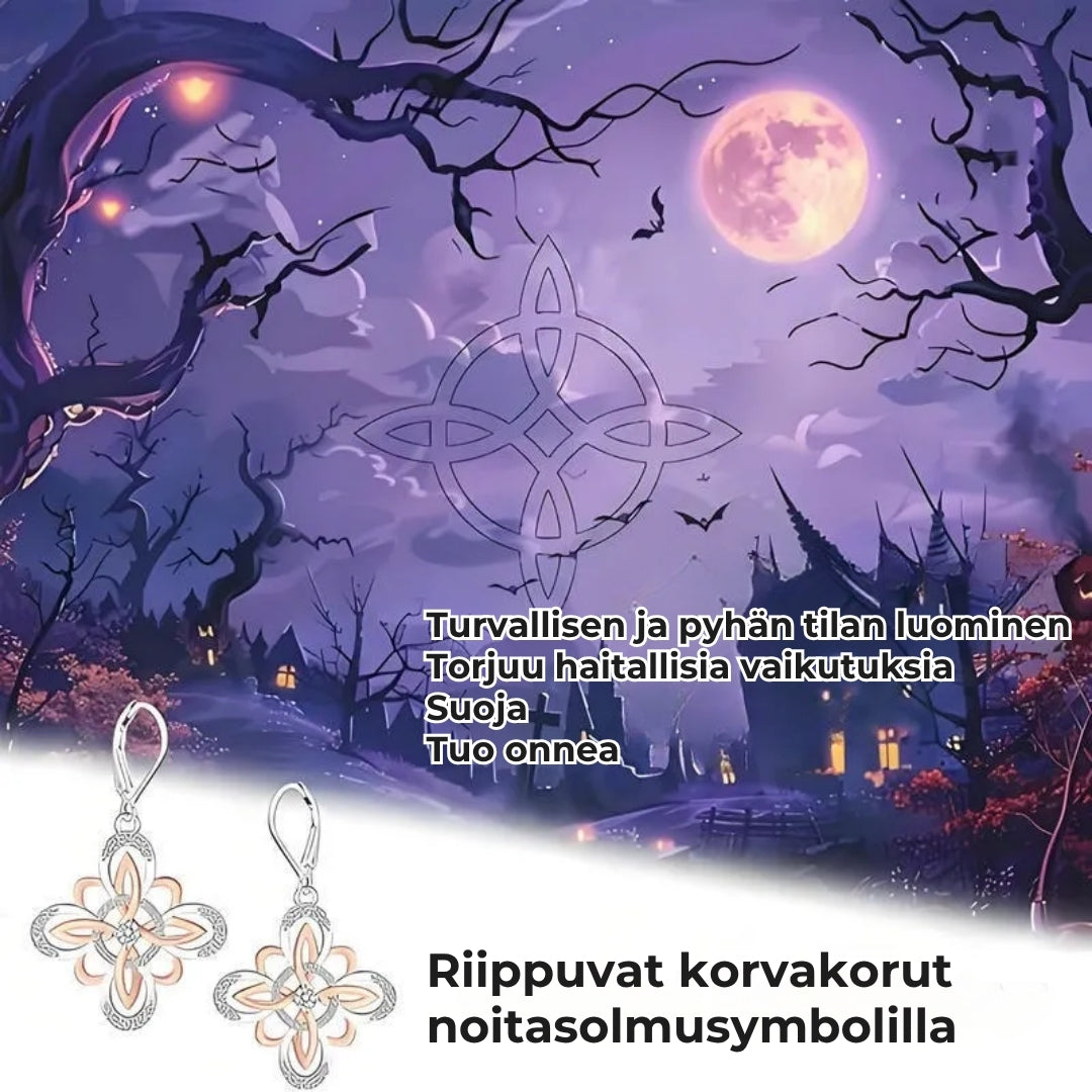 Hopeiset noitasolmu-korvakorut