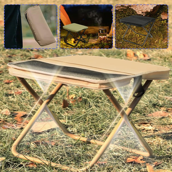 Pieni jakkara, suuri tuki – taitettava istuin kantolaukulla