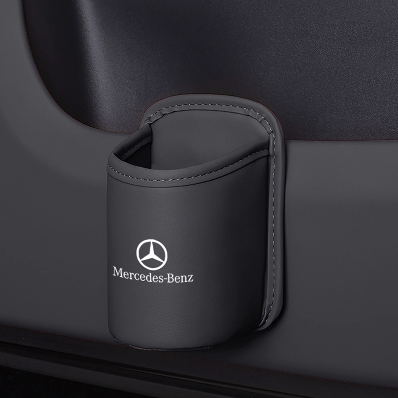 Nahkainen mukipidike autoon – clip-on-kiinnitys