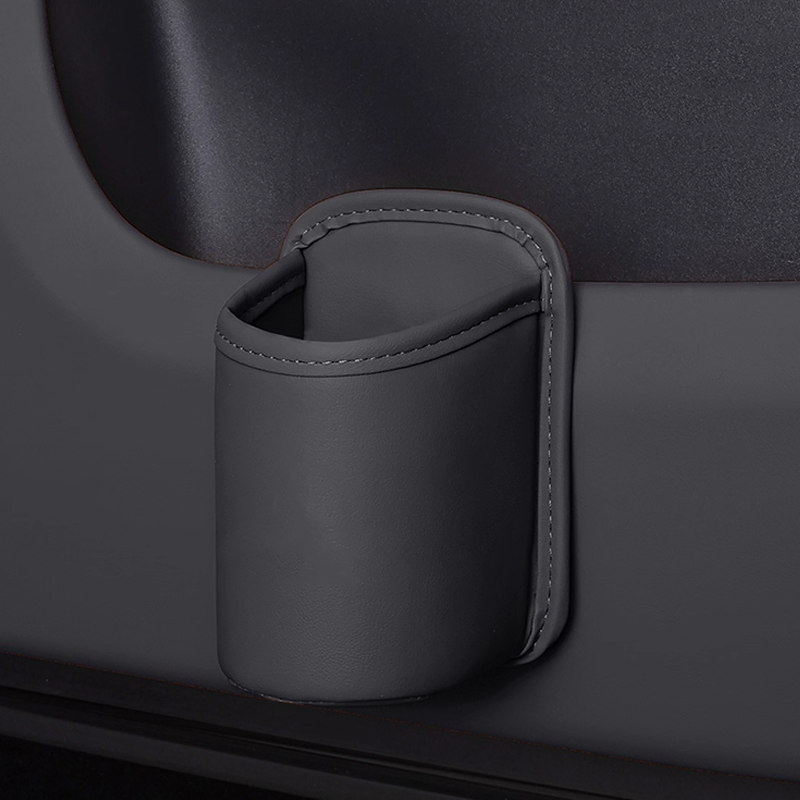 Nahkainen mukipidike autoon – clip-on-kiinnitys